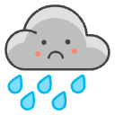 Cloud With Rain Element from Emojis - Kawaii Set
