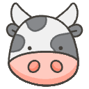 Cow Face Element from Emojis - Kawaii Set