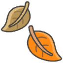 Fallen Leaf Element from Emojis - Kawaii Set