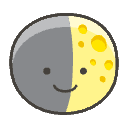 First Quarter Moon Element from Emojis - Kawaii Set