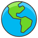 Globe Showing Americas Element from Emojis - Kawaii Set