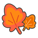 Maple Leaf Element from Emojis - Kawaii Set