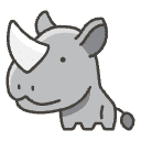 Rhinoceros Element from Emojis - Kawaii Set