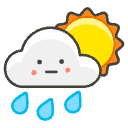 Sun Behind Rain Cloud Element from Emojis - Kawaii Set