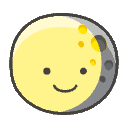 Waning Gibbous Moon Element from Emojis - Kawaii Set