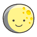 Waxing Gibbous Moon Element from Emojis - Kawaii Set