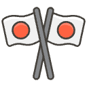 Crossed Flags Element from Emojis - Kawaii Set