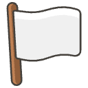 White Flag Element from Emojis - Kawaii Set