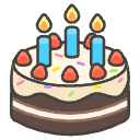 Birthday Cake Element from Emojis - Kawaii Set
