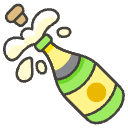 Bottle With Popping Cork Element from Emojis - Kawaii Set