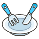Fork And Knife With Plate Element from Emojis - Kawaii Set