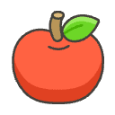 Red Apple Element from Emojis - Kawaii Set