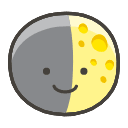 First Quarter Moon Emoji from Kawaii Emoji Set