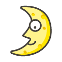 First Quarter Moon Face Emoji from Kawaii Emoji Set