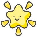Glowing Star Emoji from Kawaii Emoji Set