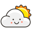 Sun Behind Large Cloud Emoji from Kawaii Emoji Set