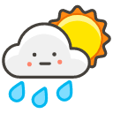 Sun Behind Rain Cloud Element from Kawaii Emoji Set