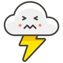 Cloud With Lightning Emoji from Kawaii Emoji Set