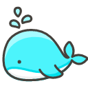 Spouting Whale Emoji from Kawaii Emoji Set