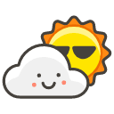 Sun Behind Cloud A Emoji from Kawaii Emoji Set
