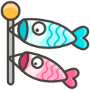 Carp Streamer Element from Kawaii Emoji Set