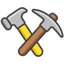 Hammer And Pick Emoji from Kawaii Emoji Set