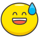 Grinning Face With Sweat Emoji from Kawaii Emoji Set