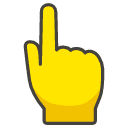 Backhand Index Pointing Up Emoji from Kawaii Emoji Set