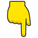 Backhand Index Pointing Down Element from Kawaii Emoji Set