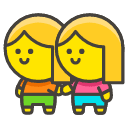 Women Holding Hands Element from Kawaii Emoji Set