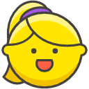 Woman Blond Hair Emoji from Kawaii Emoji Set