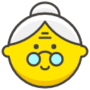 Old Woman Element from Kawaii Emoji Set