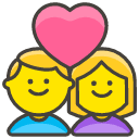 Couple With Heart Emoji from Kawaii Emoji Set