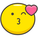 Face Blowing A Kiss Element from Kawaii Emoji Set