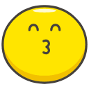 Kissing Face With Smiling Eyes Emoji from Kawaii Emoji Set