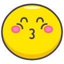 Kissing Face With Closed Eyes Emoji from Kawaii Emoji Set