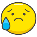 Sad But Relieved Face Emoji from Kawaii Emoji Set