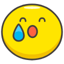 Loudly Crying Face Element from Kawaii Emoji Set