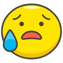 Anxious Face With Sweat Emoji from Kawaii Emoji Set