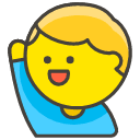 Man Raising Hand Emoji from Kawaii Emoji Set