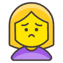 Woman Frowning Emoji from Kawaii Emoji Set