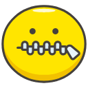 Zipper Mouth Face Element from Kawaii Emoji Set