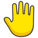 Raised Back Of Hand Emoji from Kawaii Emoji Set