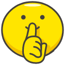 Shushing Face Emoji from Kawaii Emoji Set