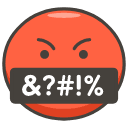 Face With Symbol On Mouth Element from Kawaii Emoji Set