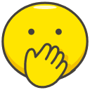 Face With Hand Over Mouth Emoji from Kawaii Emoji Set