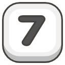 Keycap Digit Seven Element from Kawaii Emoji Set