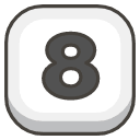 Keycap Digit Eight Emoji from Kawaii Emoji Set
