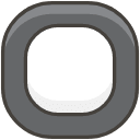 Black Square Button Element from Kawaii Emoji Set