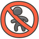 No Pedestrians Emoji from Kawaii Emoji Set